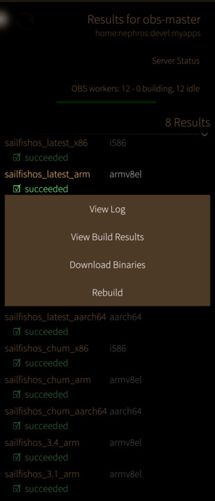 "Build Result Context Menu"